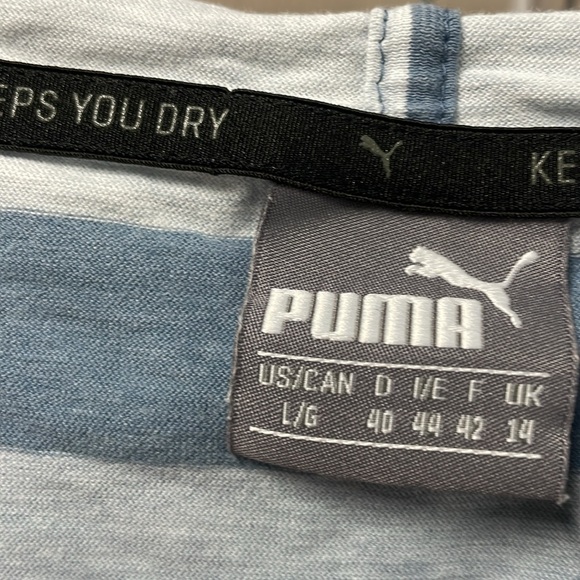 PUMA HOODIE GREY BLUE STRIPES SIZE L - Picture 3 of 3